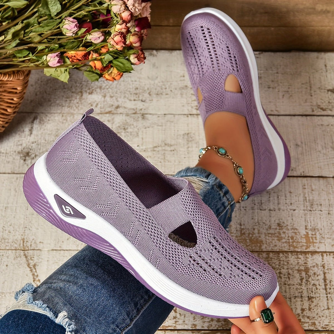 Women's Breathable Knit Slip-On Walking Sneakers