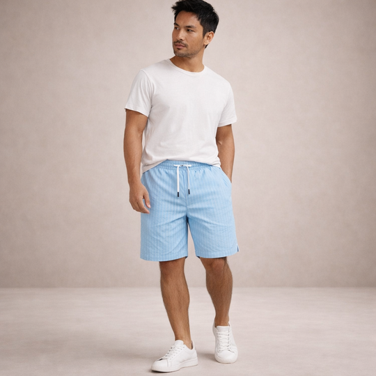 Men's Casual Striped Drawstring Shorts