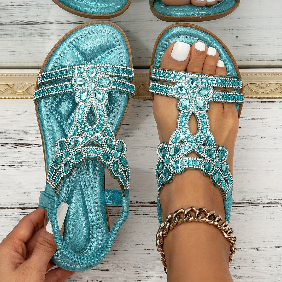 Women's Bohemian Rhinestone Embellished Comfort Sandals