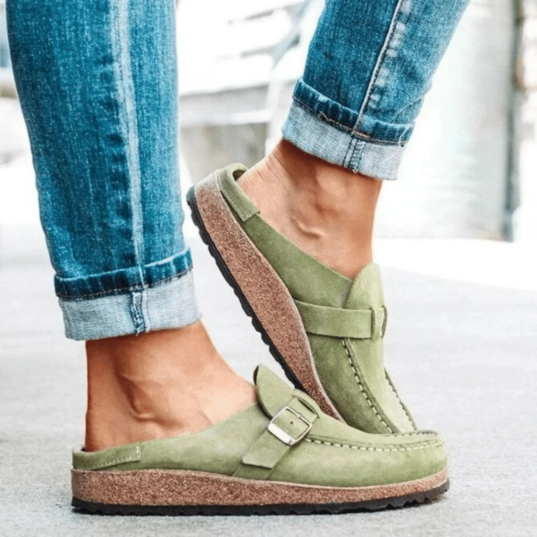 Verstellbare Damen-Clogs mit Schnalle und orthopädischem Komfort