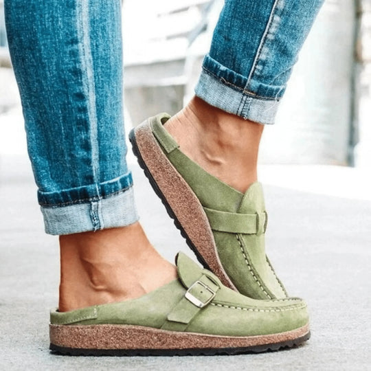 Verstellbare Damen-Clogs mit Schnalle und orthopädischem Komfort