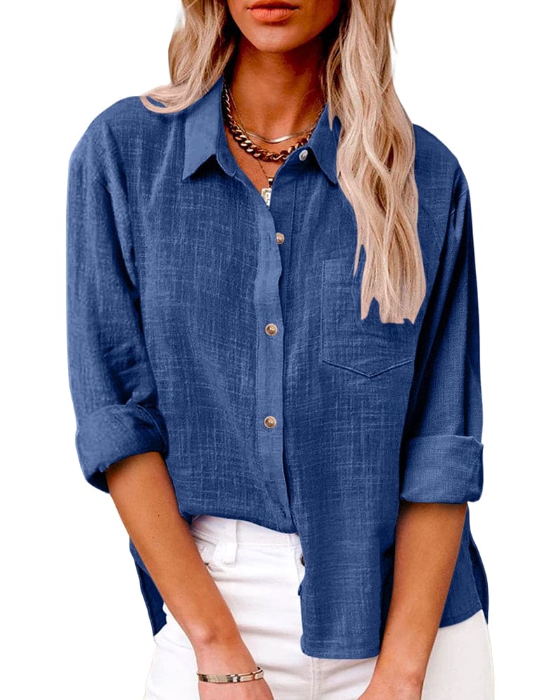 Women's Relaxed Roll-Tab Button-Up Shirt