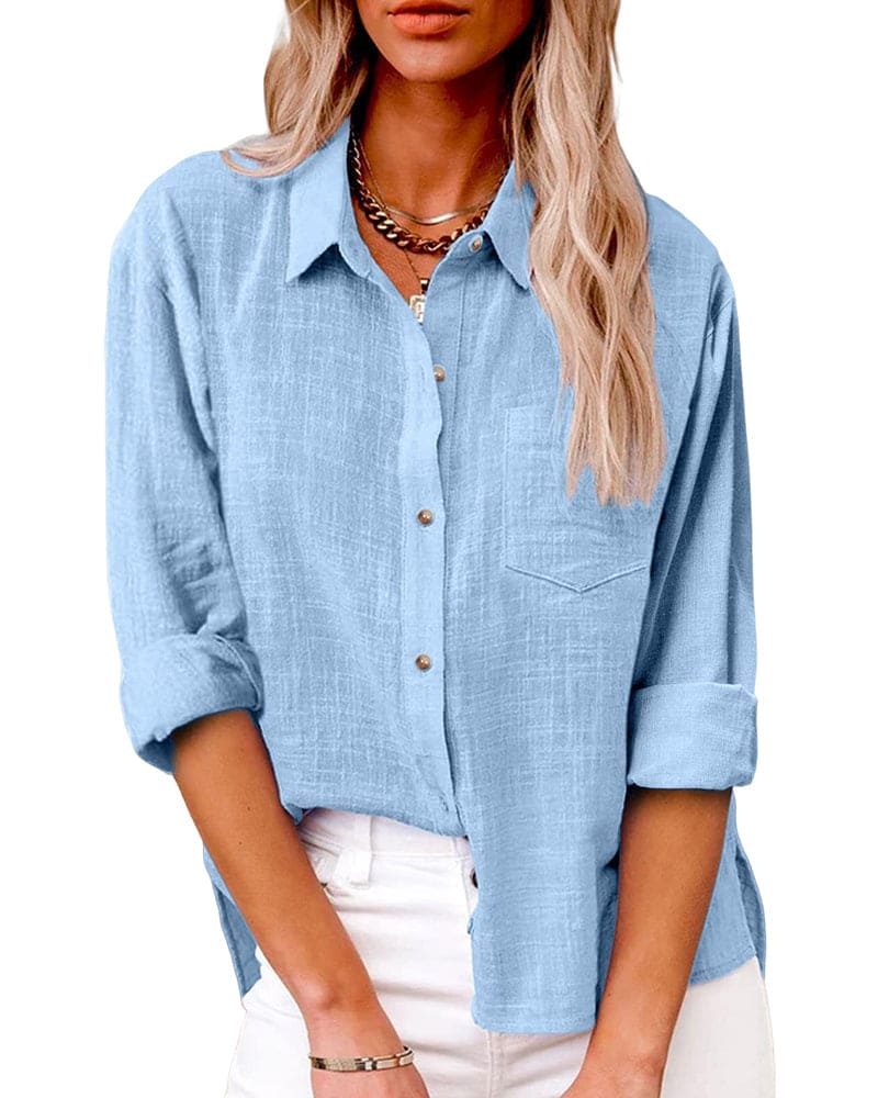 Women's Relaxed Roll-Tab Button-Up Shirt