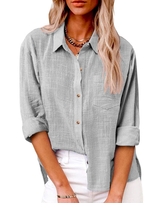 Women's Relaxed Roll-Tab Button-Up Shirt