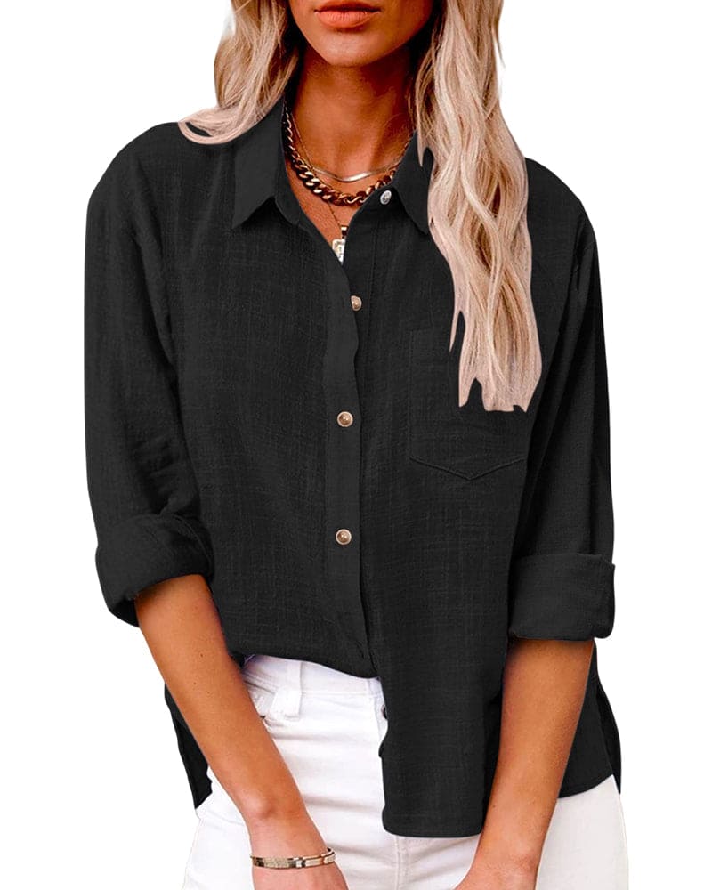 Women's Relaxed Roll-Tab Button-Up Shirt
