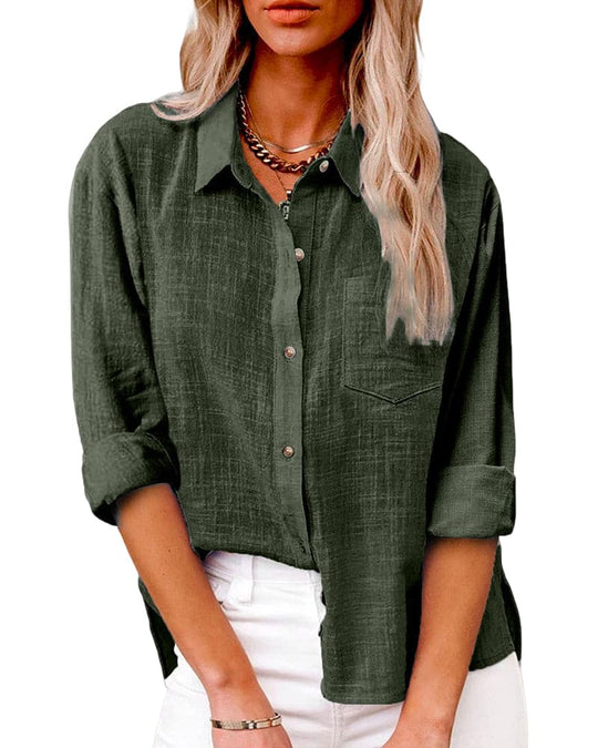 Women's Relaxed Roll-Tab Button-Up Shirt
