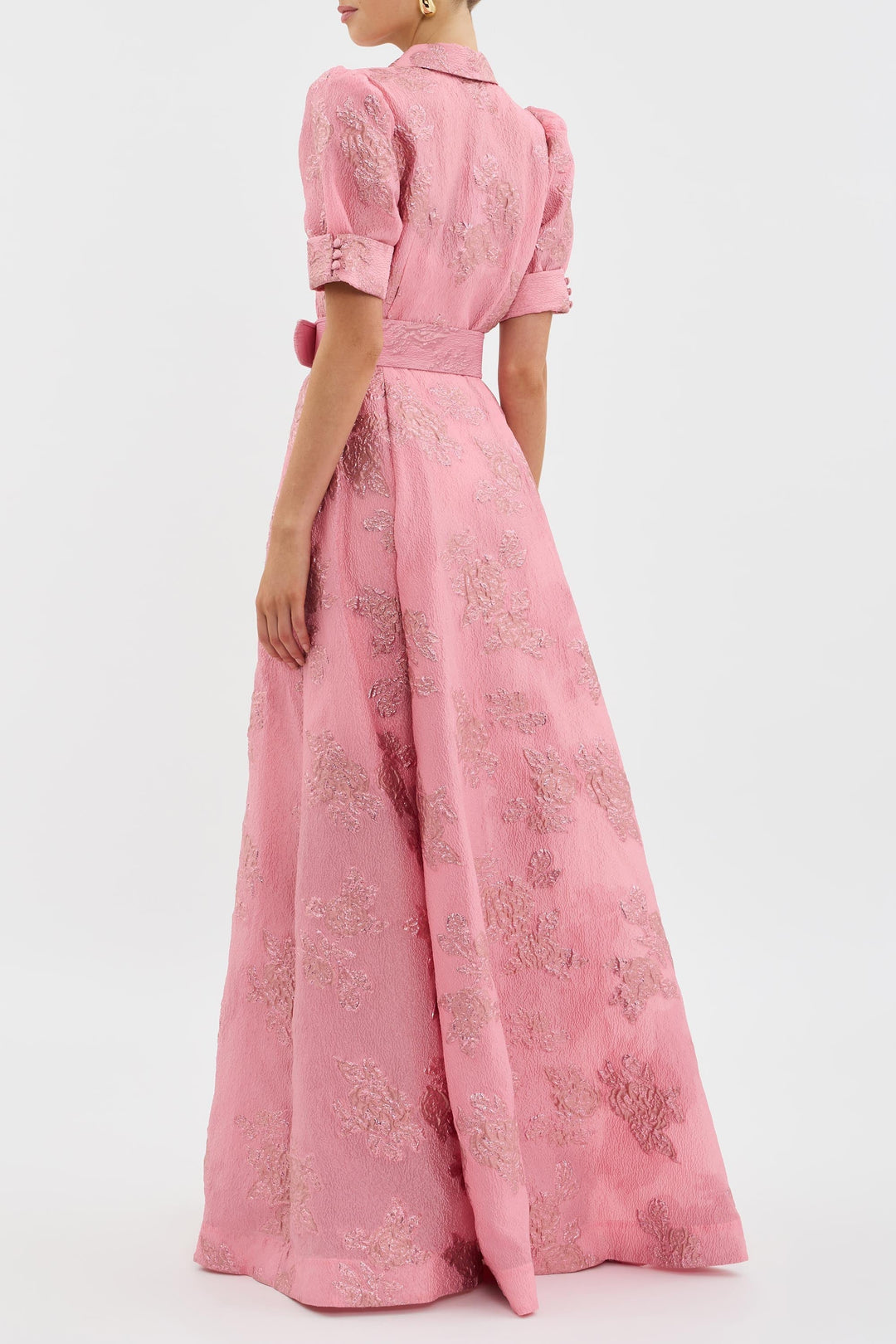 Damen floral gemustertes Maxikleid mit Gürtel