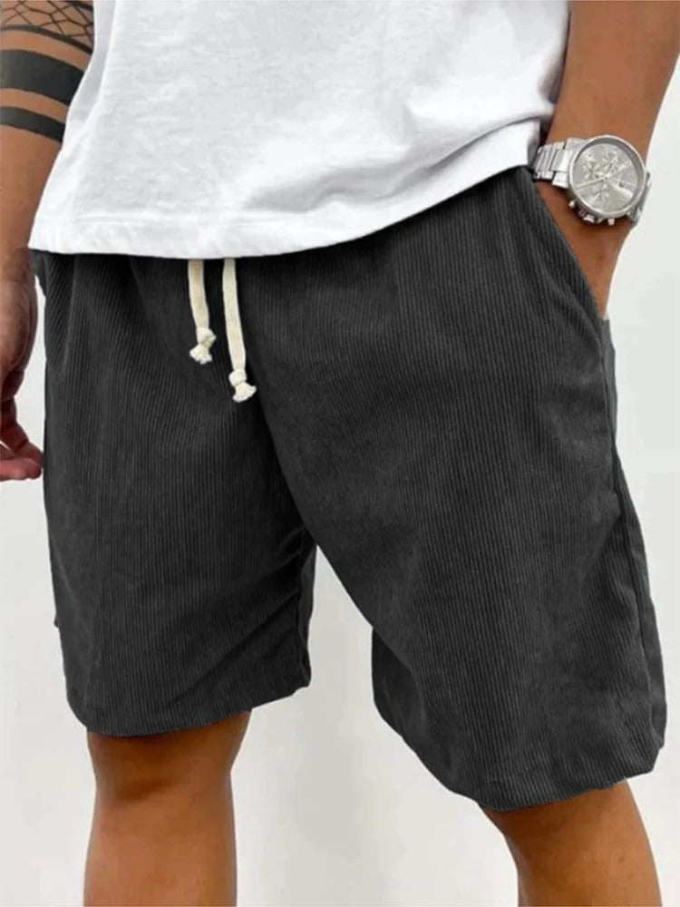 Men's Corduroy Drawstring Casual Shorts