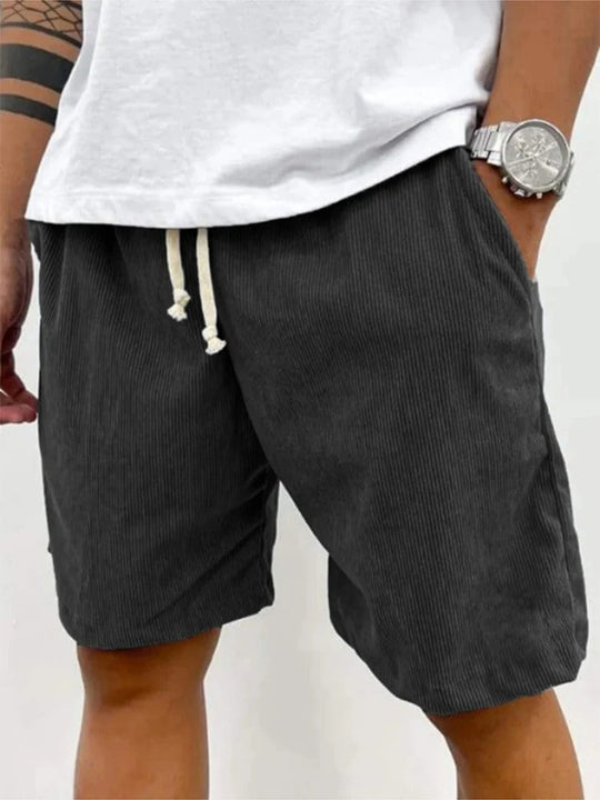 Men's Corduroy Drawstring Casual Shorts