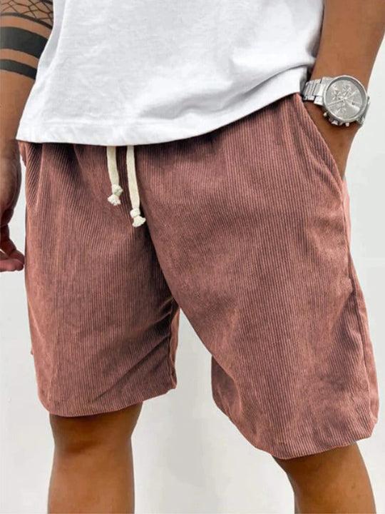 Men's Corduroy Drawstring Casual Shorts