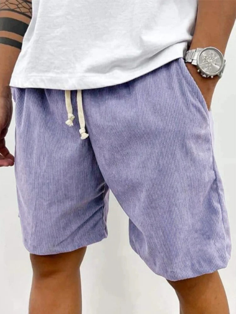 Men's Corduroy Drawstring Casual Shorts