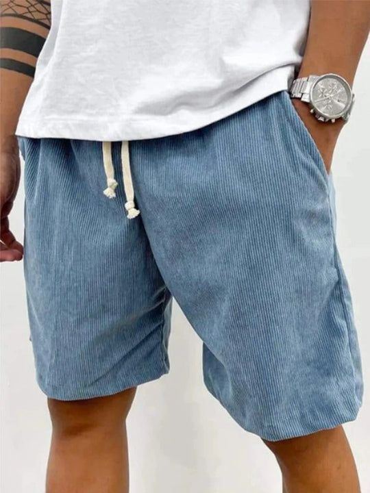 Men's Corduroy Drawstring Casual Shorts