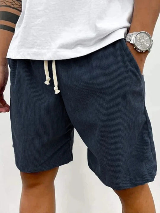 Men's Corduroy Drawstring Casual Shorts