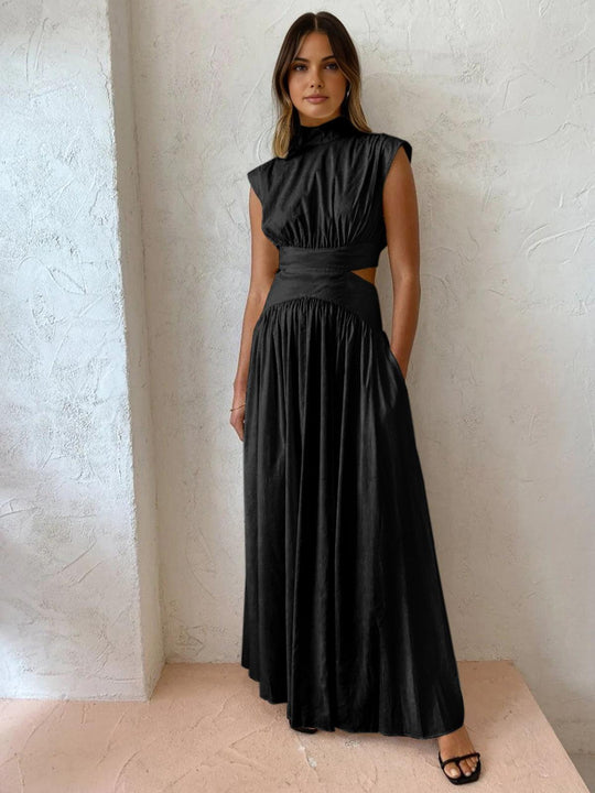 Elegantes Damen-Maxikleid mit hohem Ausschnitt und Cutout