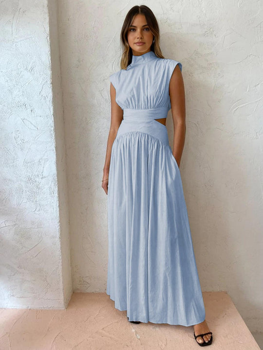 Elegantes Damen-Maxikleid mit hohem Ausschnitt und Cutout