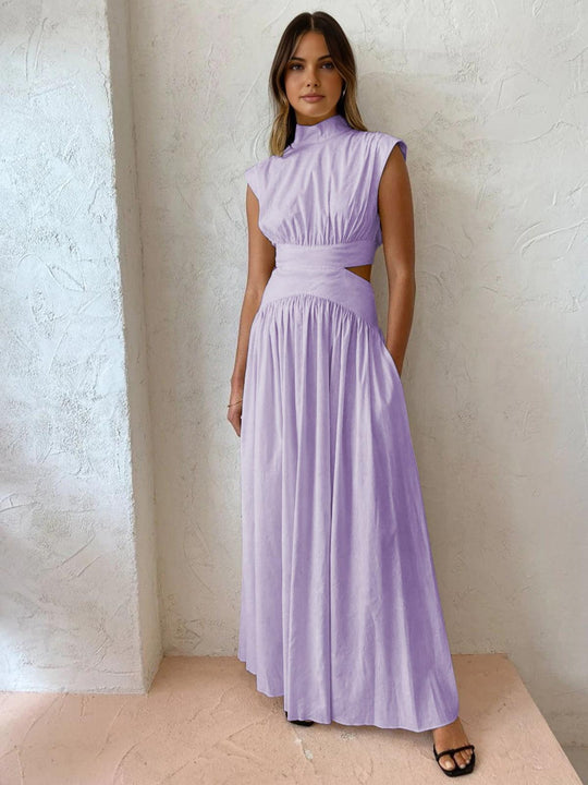 Elegantes Damen-Maxikleid mit hohem Ausschnitt und Cutout