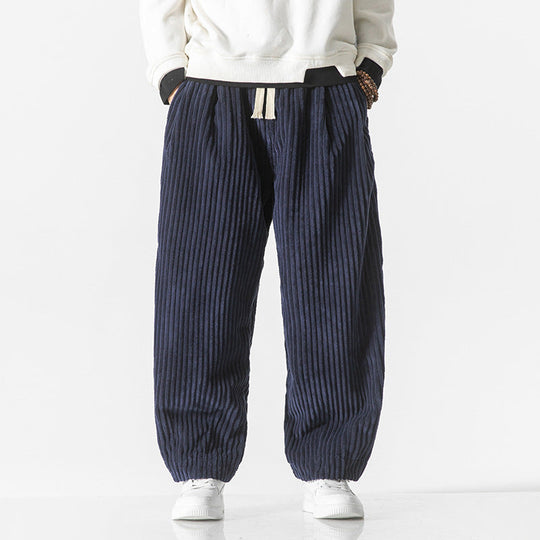 Men's Corduroy Drawstring Jogger Trousers