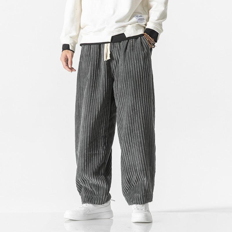 Men's Corduroy Drawstring Jogger Trousers