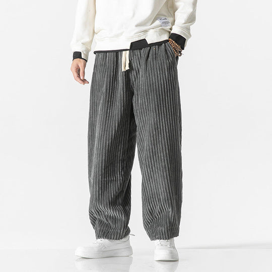 Men's Corduroy Drawstring Jogger Trousers