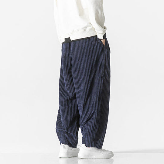 Men's Corduroy Drawstring Jogger Trousers