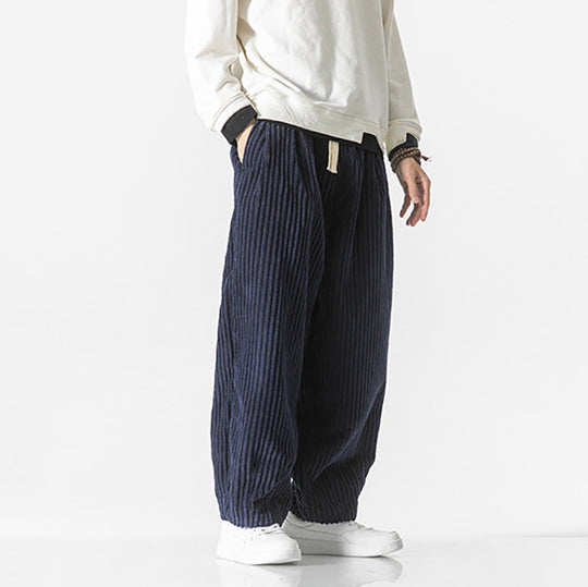 Men's Corduroy Drawstring Jogger Trousers