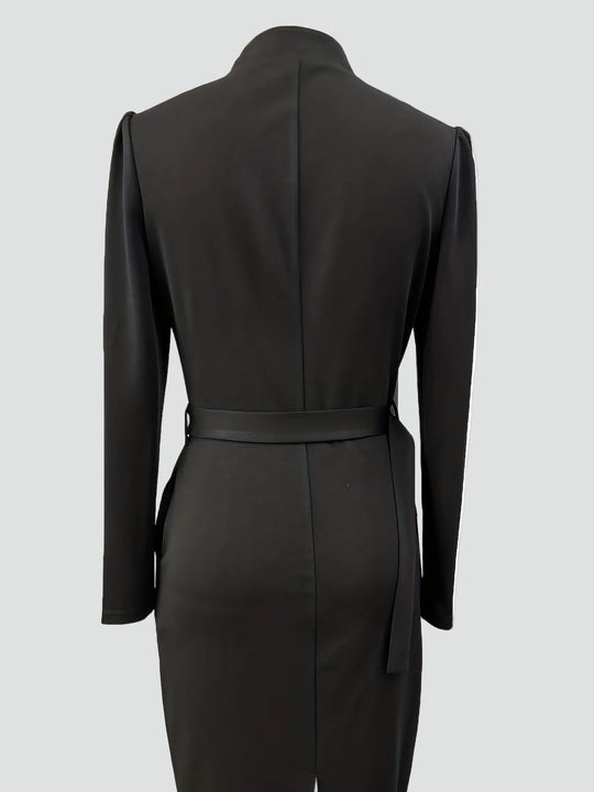 Women's Tailored Belted Midi Dress