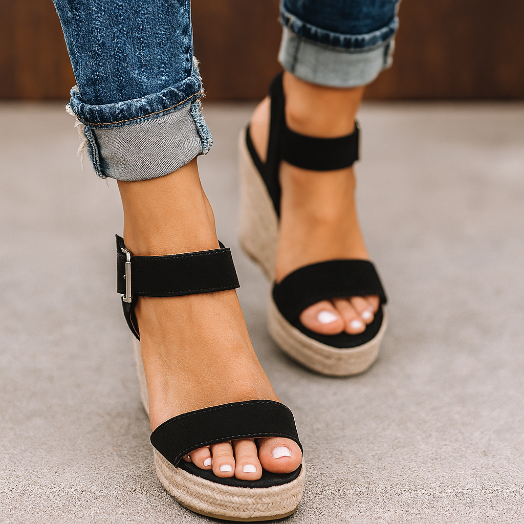 Women's Espadrille Buckle Strap Wedge Sandals