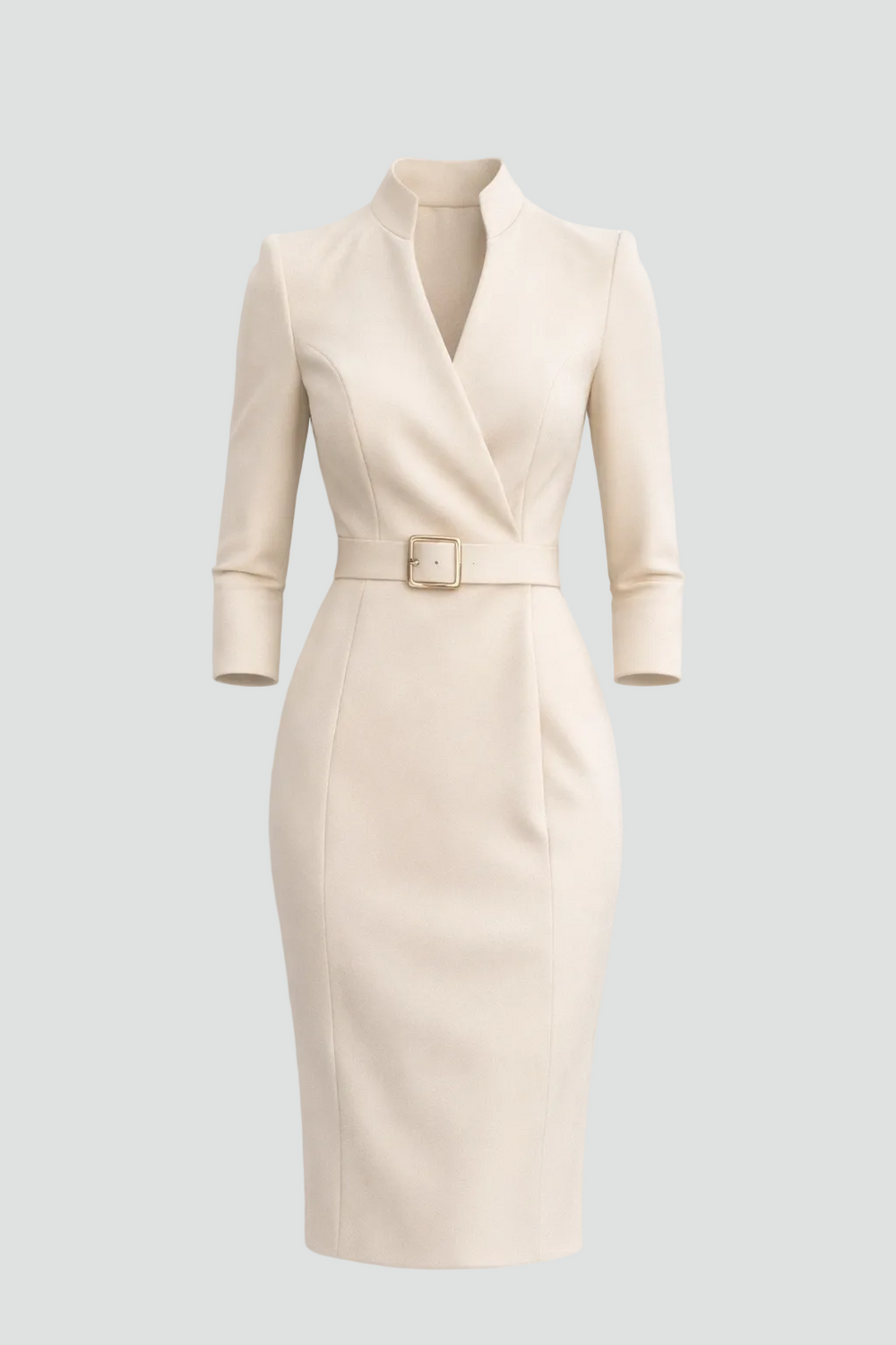 Damen Maßgeschneidertes Gürteldesign Midi Kleid