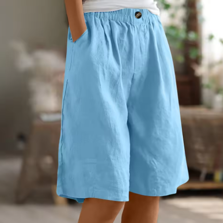 Women's Elastic Waist Relaxed Fit Bermuda Shorts