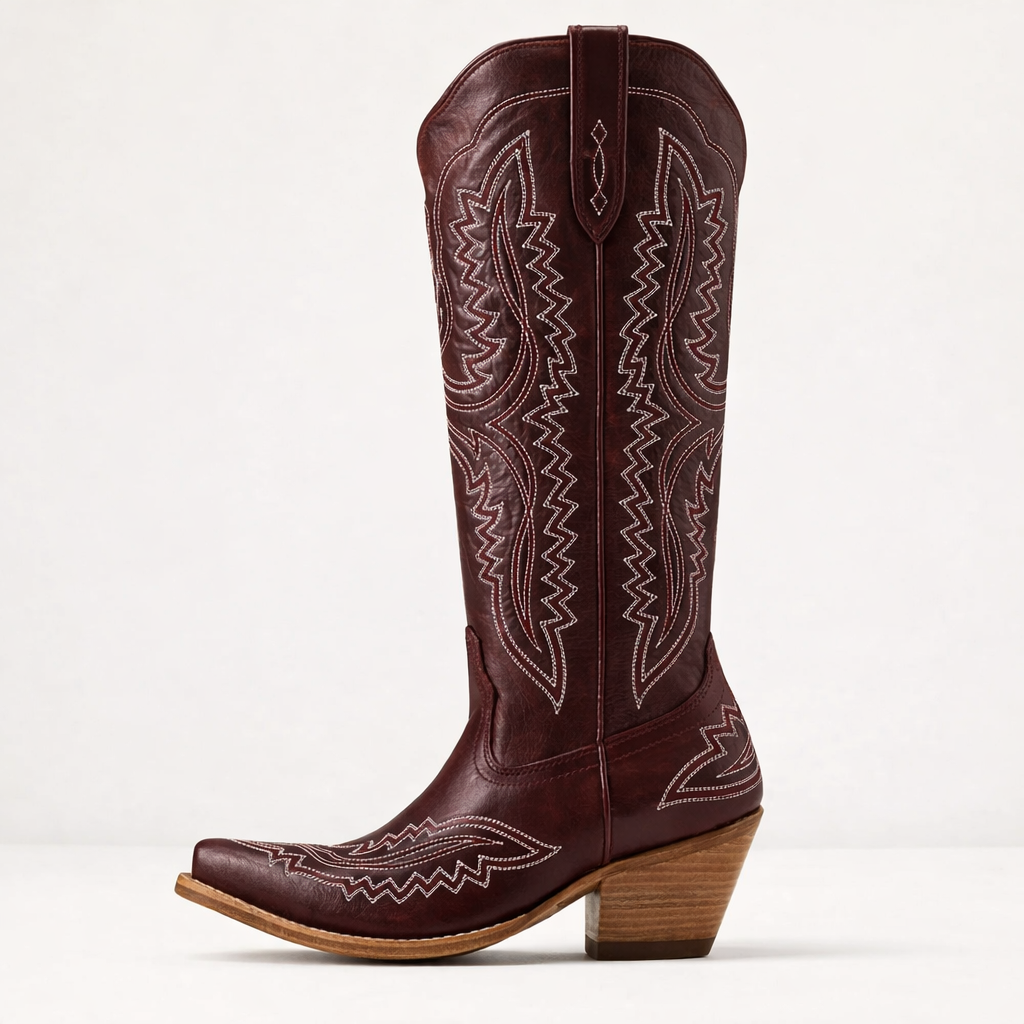 Women's Embroidered Western Knee-High Cowboy Boots