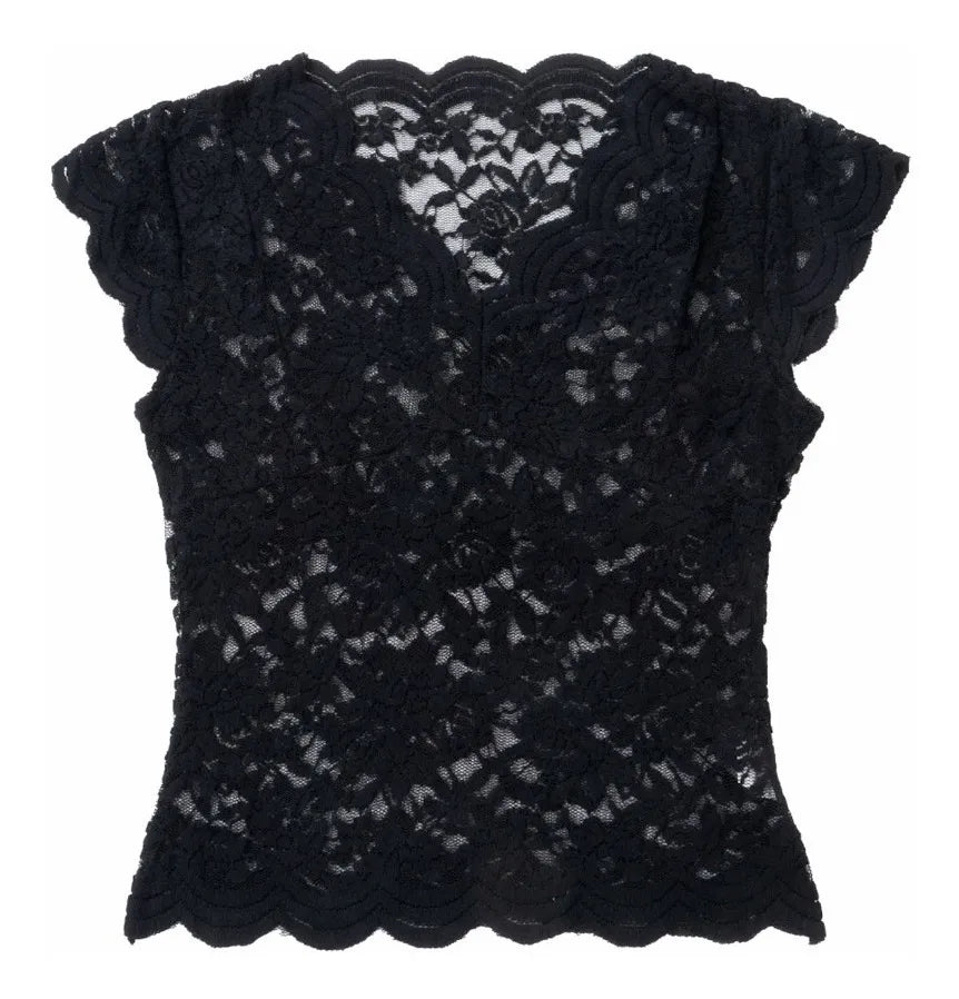 Women's Floral Lace V-Neck Bodysuit Blouse