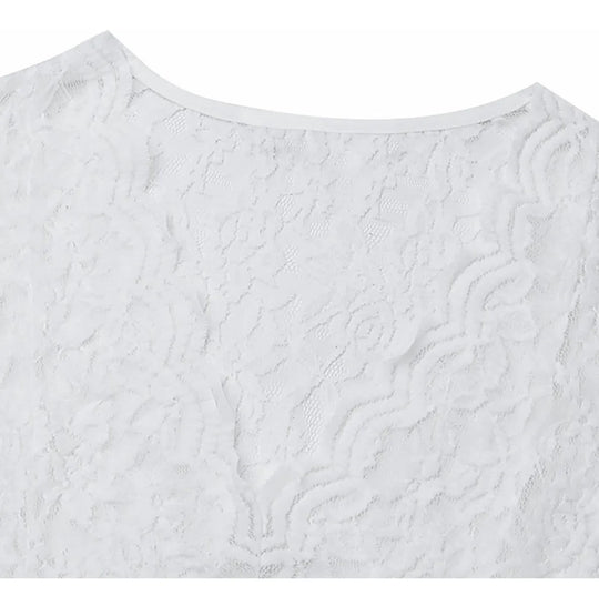 Women's Floral Lace V-Neck Bodysuit Blouse