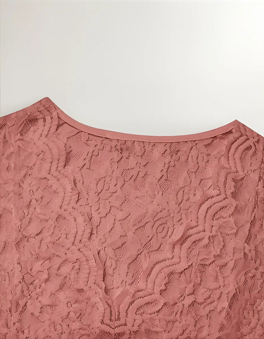 Women's Floral Lace V-Neck Bodysuit Blouse