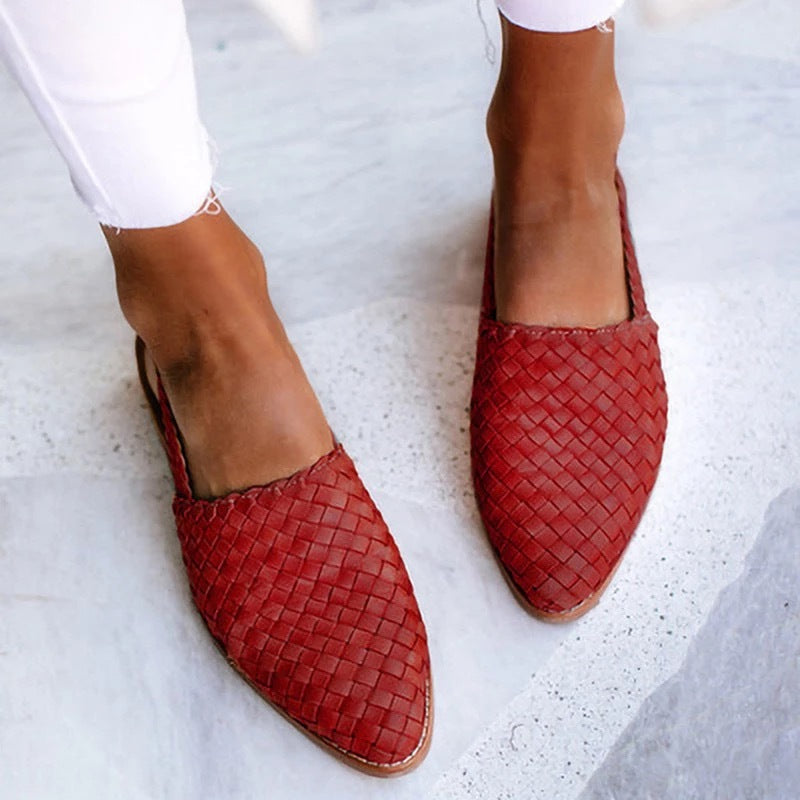 Damen gewebte, spitze Slipper für den Alltag