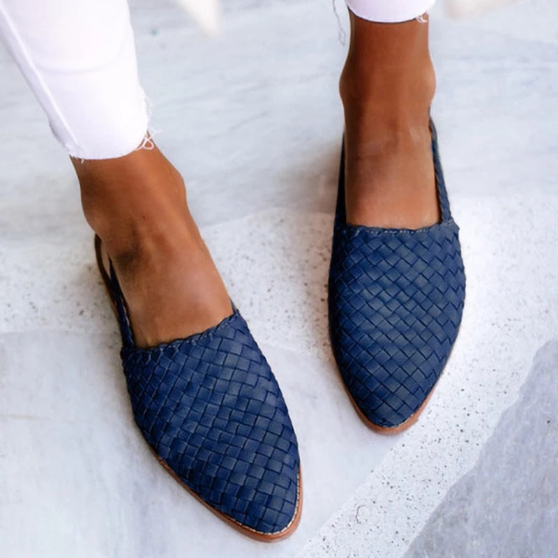 Damen gewebte, spitze Slipper für den Alltag