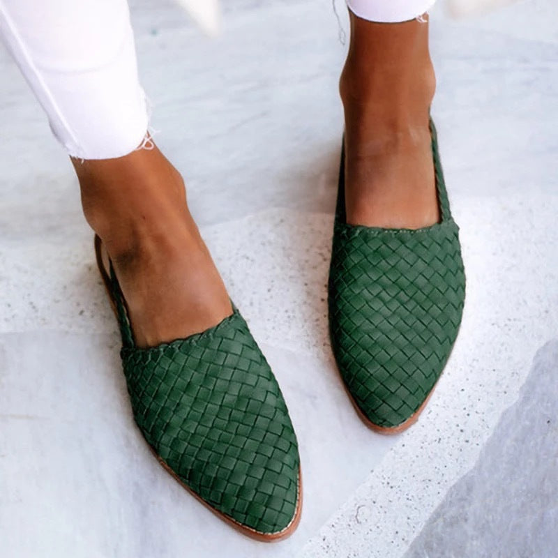 Damen gewebte, spitze Slipper für den Alltag
