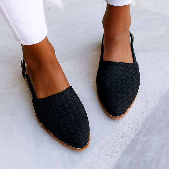 Damen gewebte, spitze Slipper für den Alltag