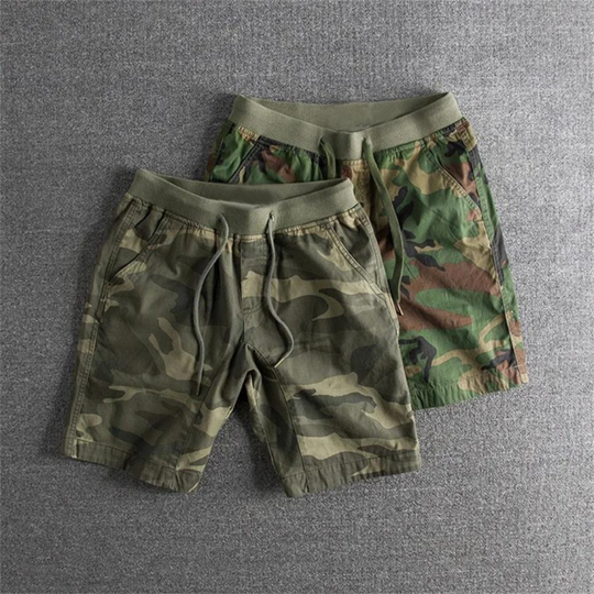 Men's Camouflage Drawstring Casual Shorts