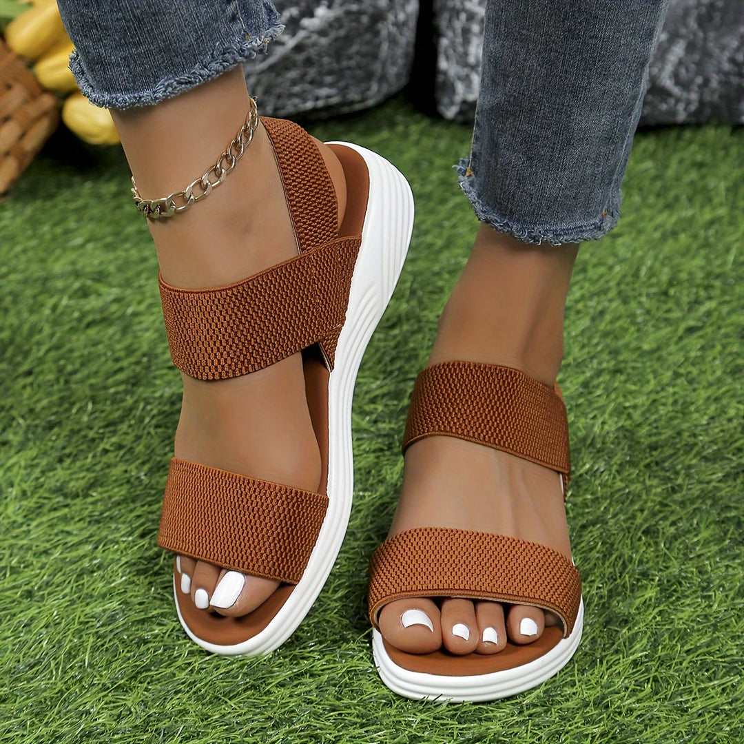 Women's Textured Strap Comfort Sandals