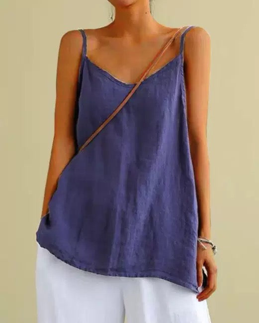 Women's Linen Blend Spaghetti Strap Cami Top