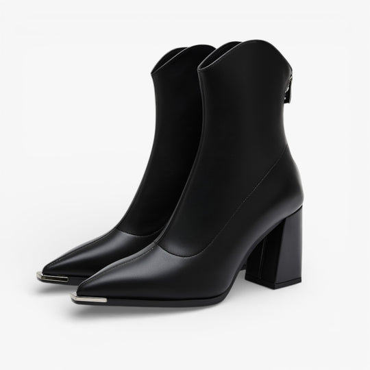 Leather Chelsea Boot with Chrome Accents