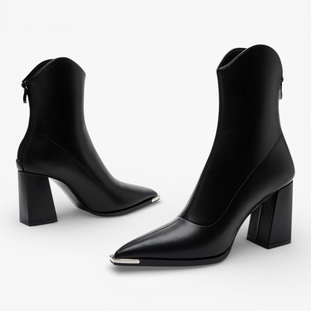 Leather Chelsea Boot with Chrome Accents