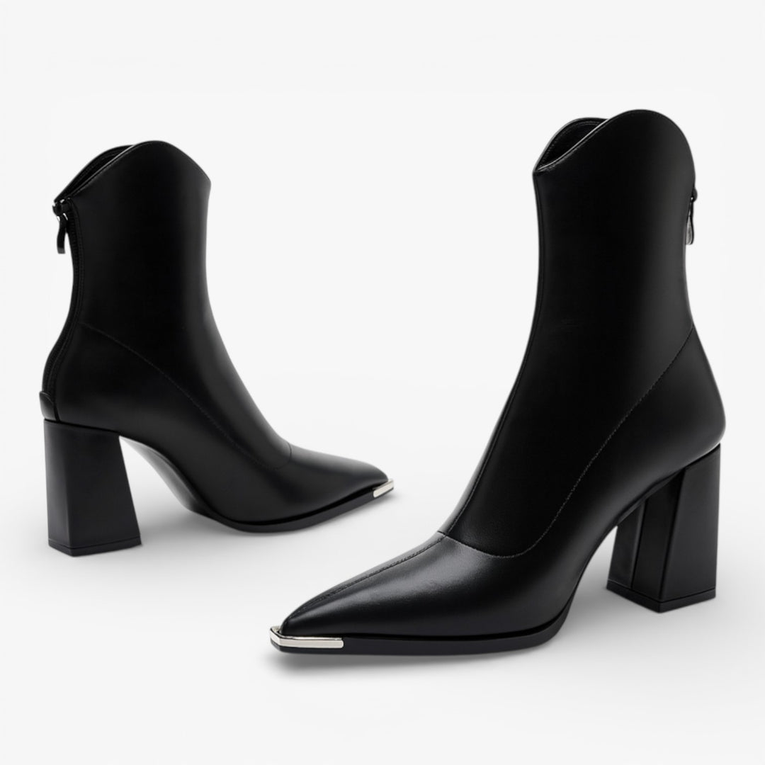 Leather Chelsea Boot with Chrome Accents