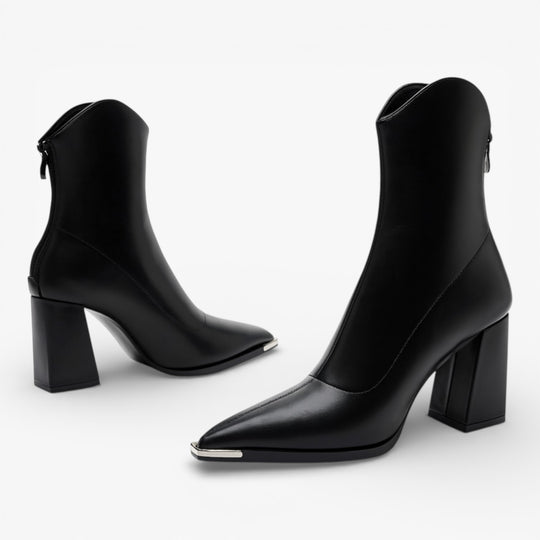 Leather Chelsea Boot with Chrome Accents