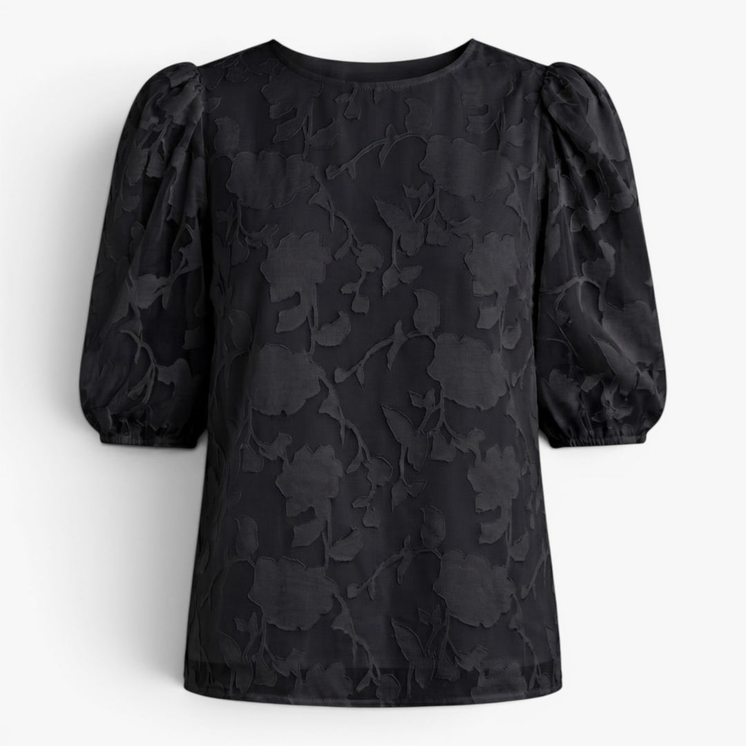 Damen Bloom Textur Puffärmel Bluse
