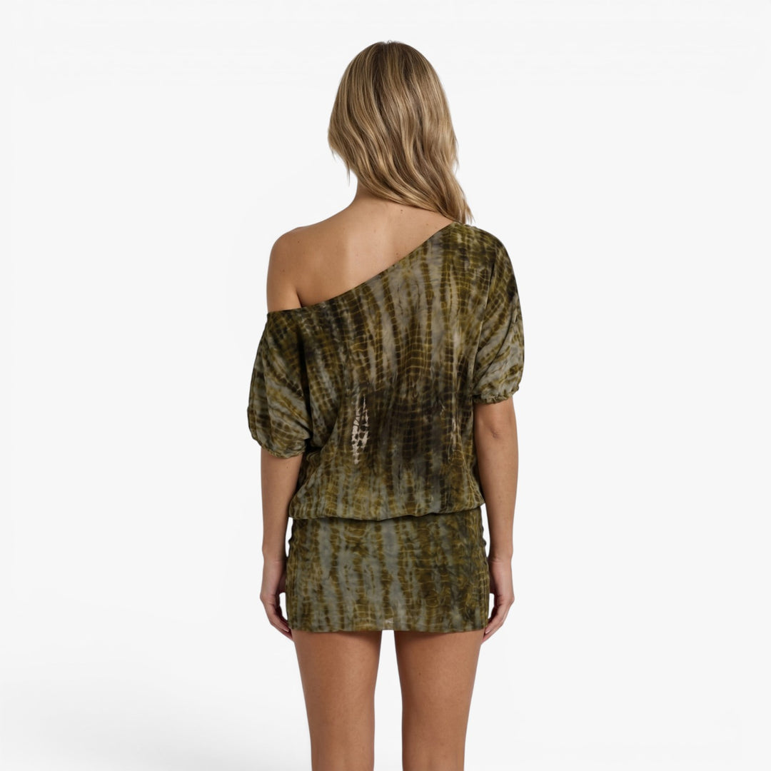 Women's Backless Devoré Velvet Halter Mini Dress