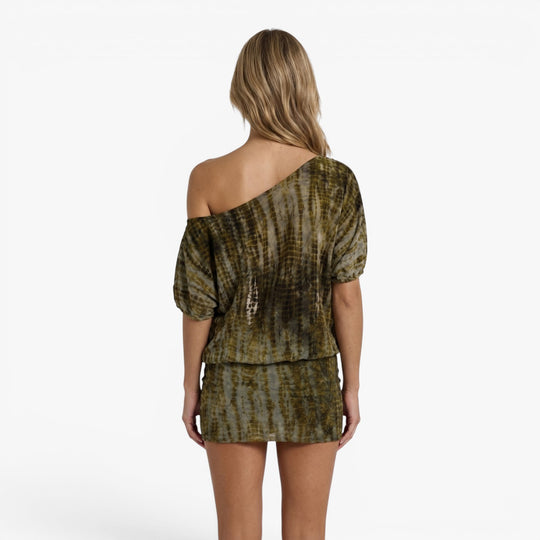 Women's Backless Devoré Velvet Halter Mini Dress