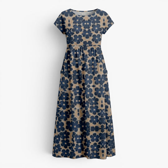 Damen Midikleid mit vintage Blumenmuster für den Alltag