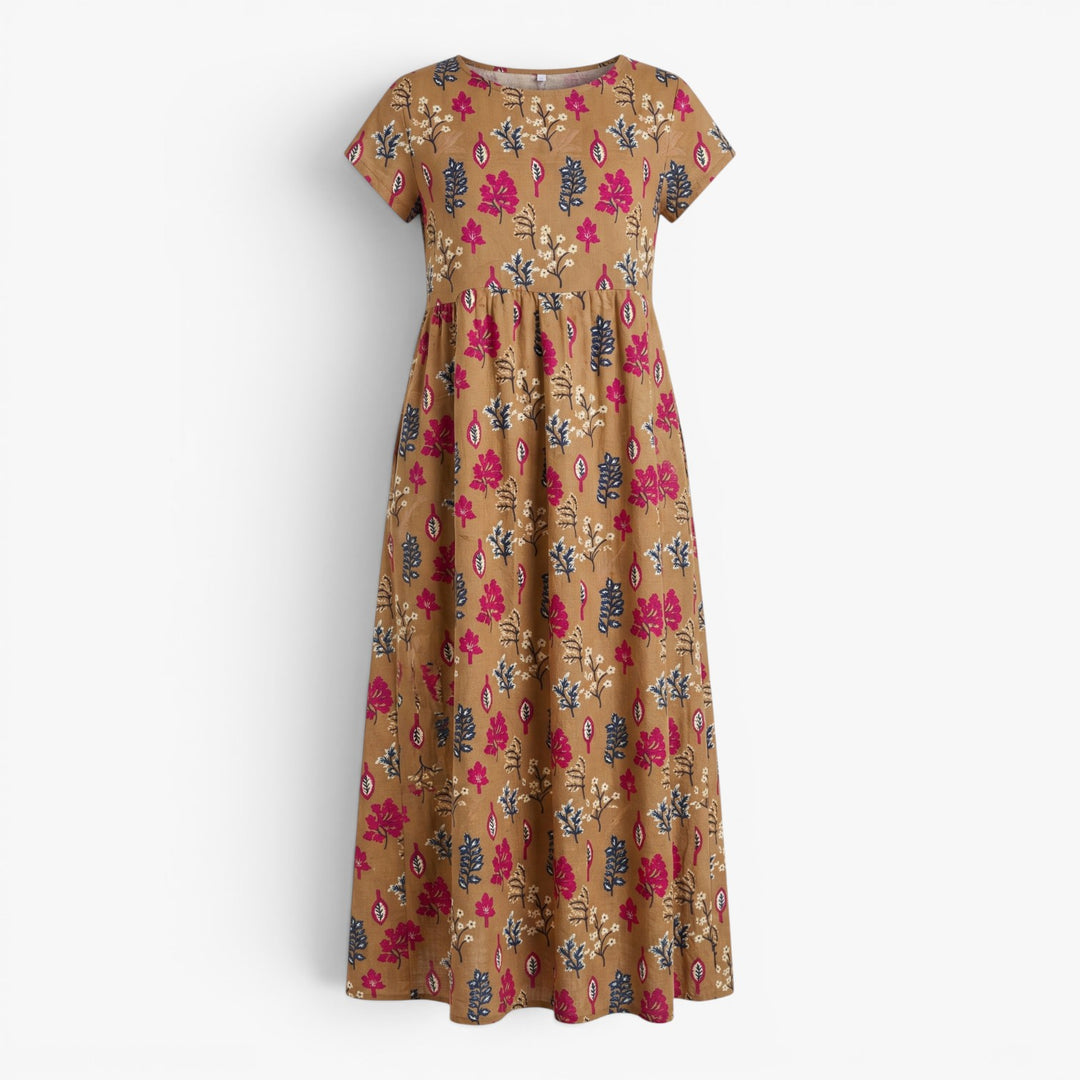 Damen Midikleid mit vintage Blumenmuster für den Alltag