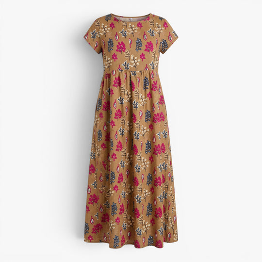 Damen Midikleid mit vintage Blumenmuster für den Alltag